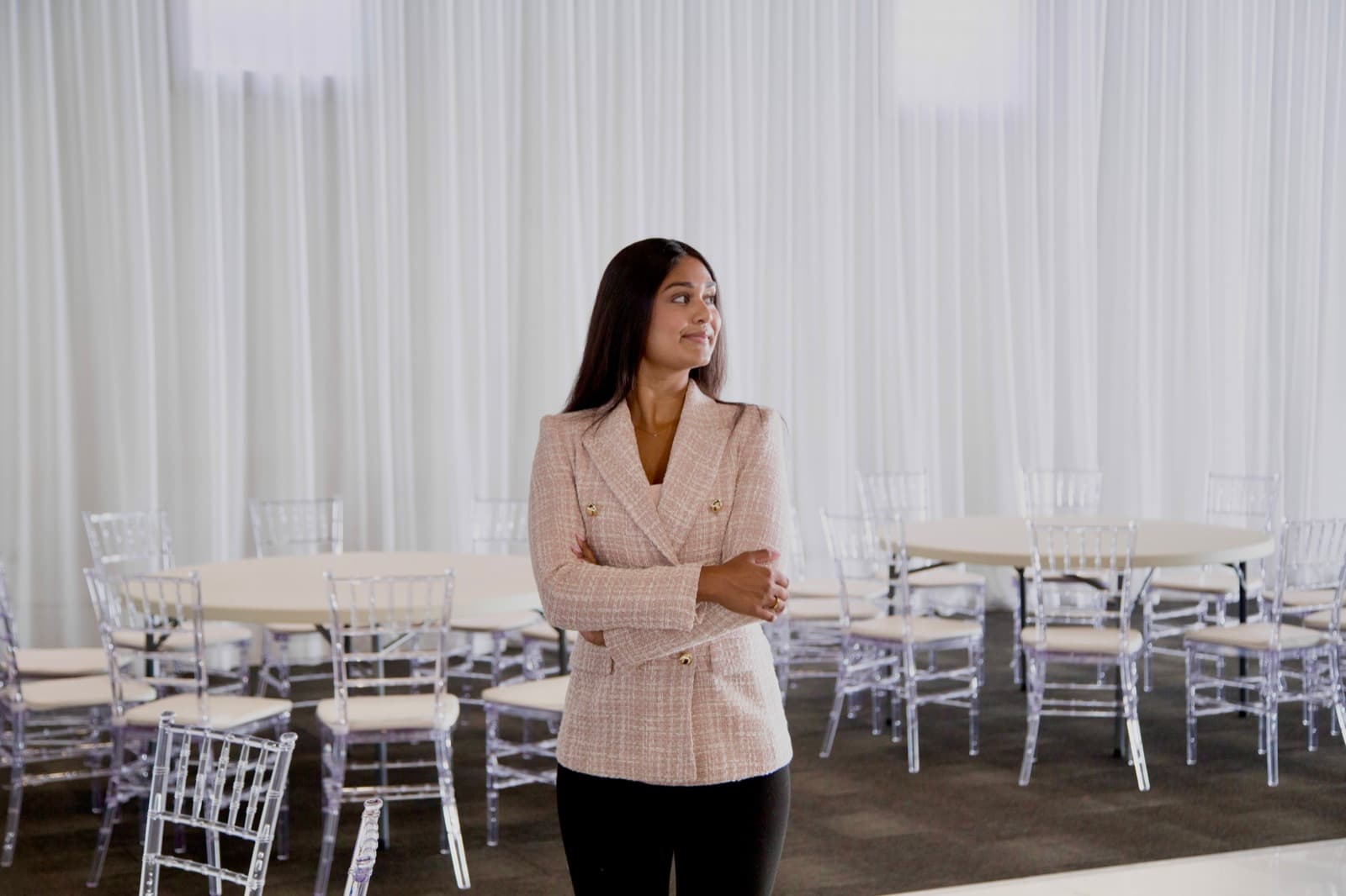 Reetu Maz at the event venue she built and operated before selling